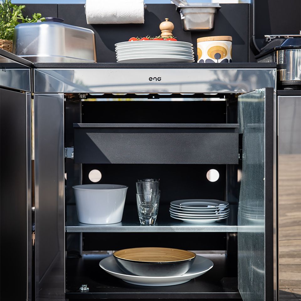 Tiroir Modulo Noir - ENO - Accessoires cuisines d'extérieur - - La Guilde Culinaire