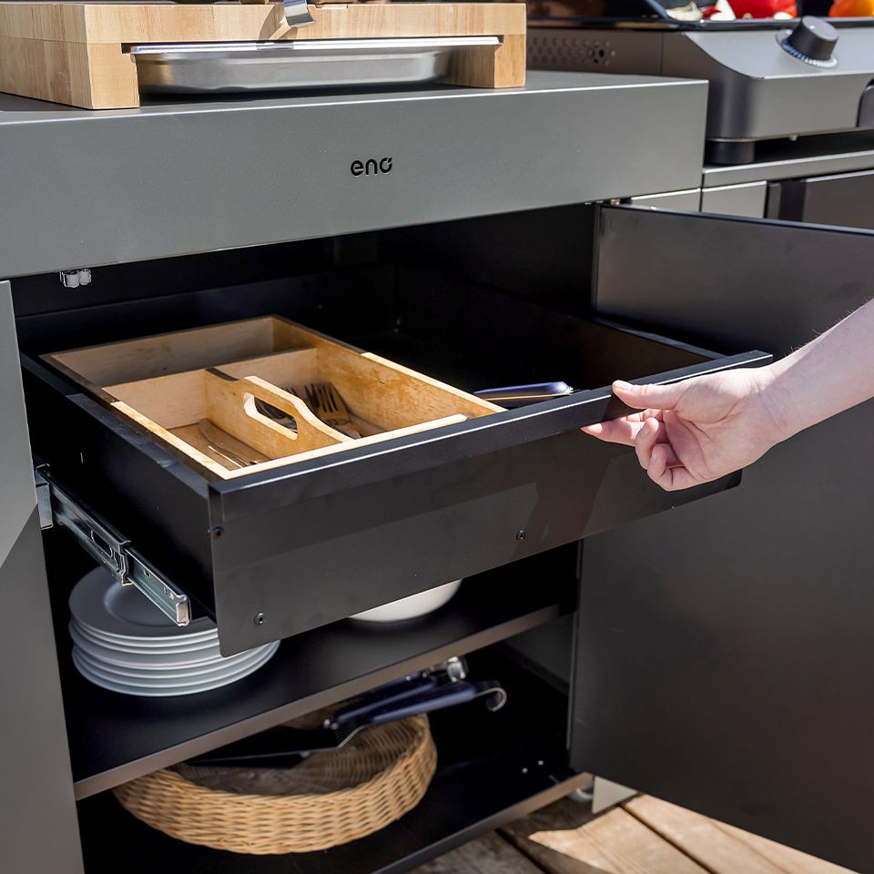 Tiroir Modulo Noir - ENO - Accessoires cuisines d'extérieur - - La Guilde Culinaire