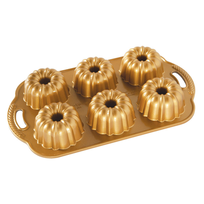 Moule à gâteau 6 mini Bundt - Anniversary Gold - Nordic Ware - Moule à gâteaux - - La Guilde Culinaire
