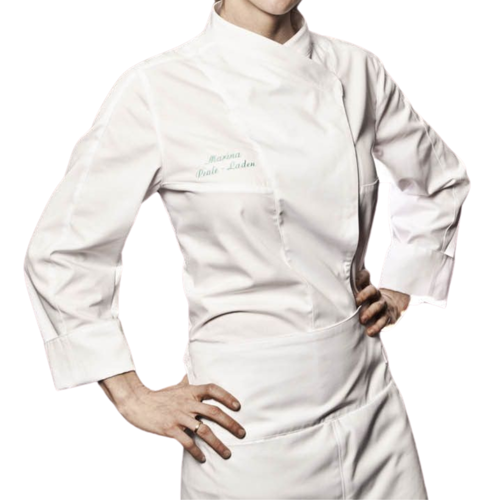 Veste de cuisine Murcia * Blanc Longues T2 - UE L-42/44 - US 34/37 - Clement Design - Veste cuisine femme - MURCIA BLANC ML T2 DIS - La Guilde Culinaire