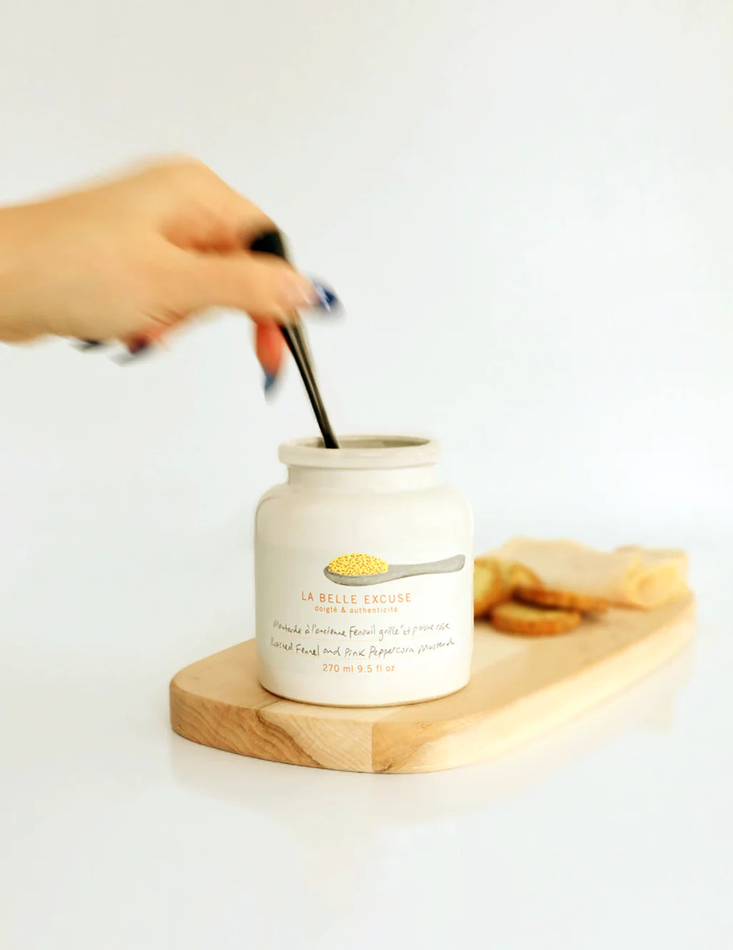 Moutarde à l'ancienne Fenouil grillé et poivre rose 270 ml/ 9.5 fl oz - La Belle Excuse - Moutarde - - La Guilde Culinaire