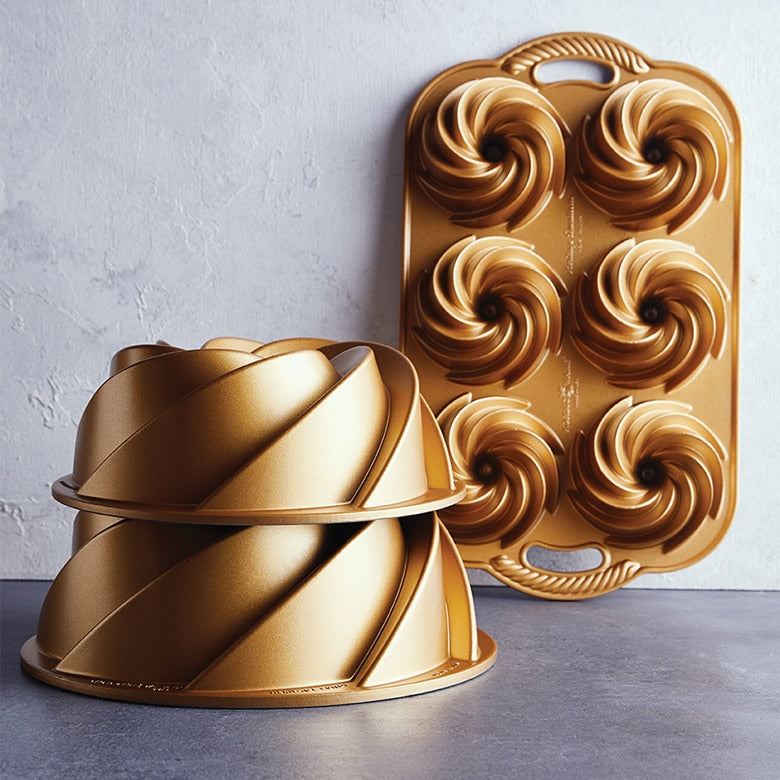 Petit moule à gâteau Bundt Heritage Gold - Nordic Ware - Moule à gâteaux - - La Guilde Culinaire