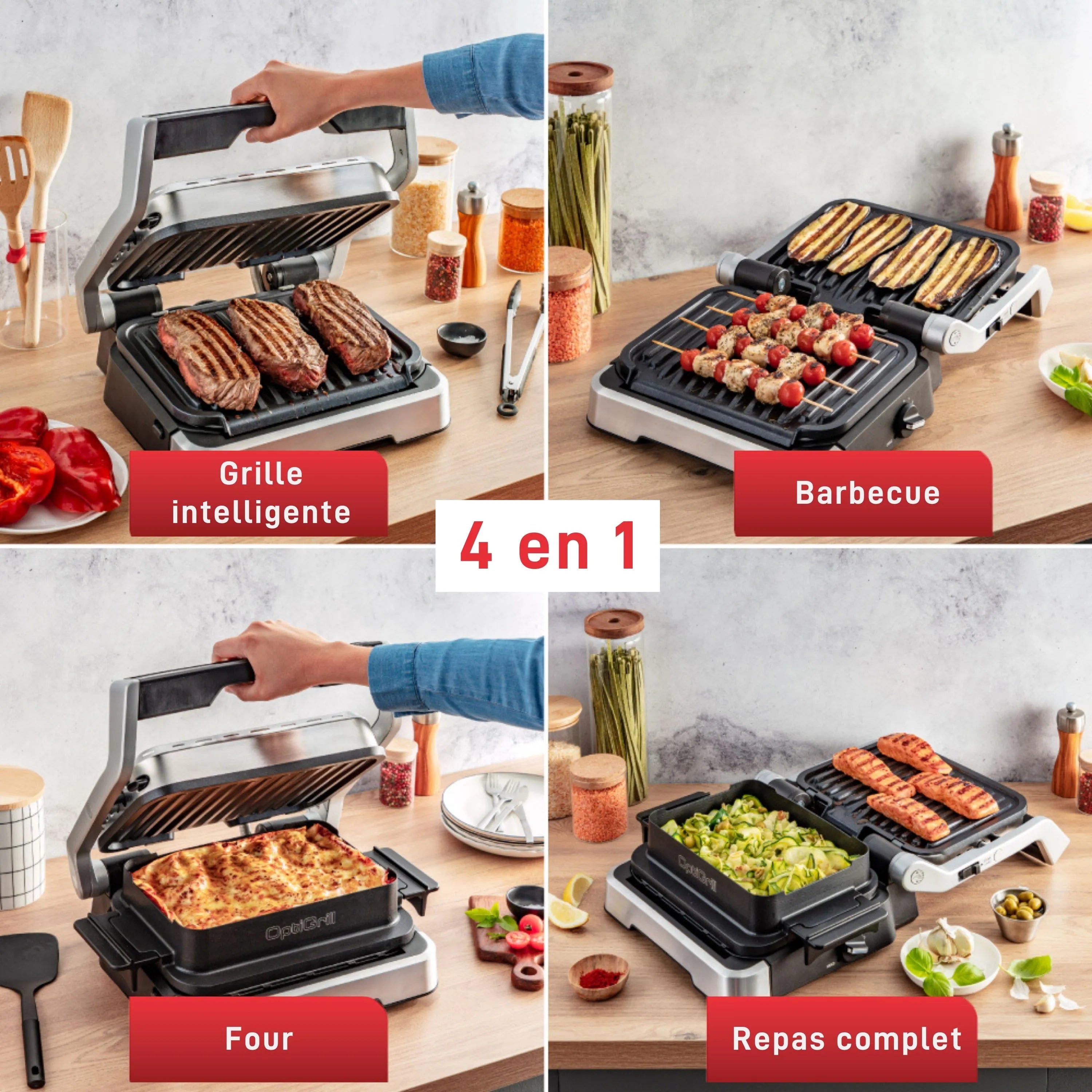 Optigrill 4-en-1 - T-fal - Grille pour cuisson - - La Guilde Culinaire