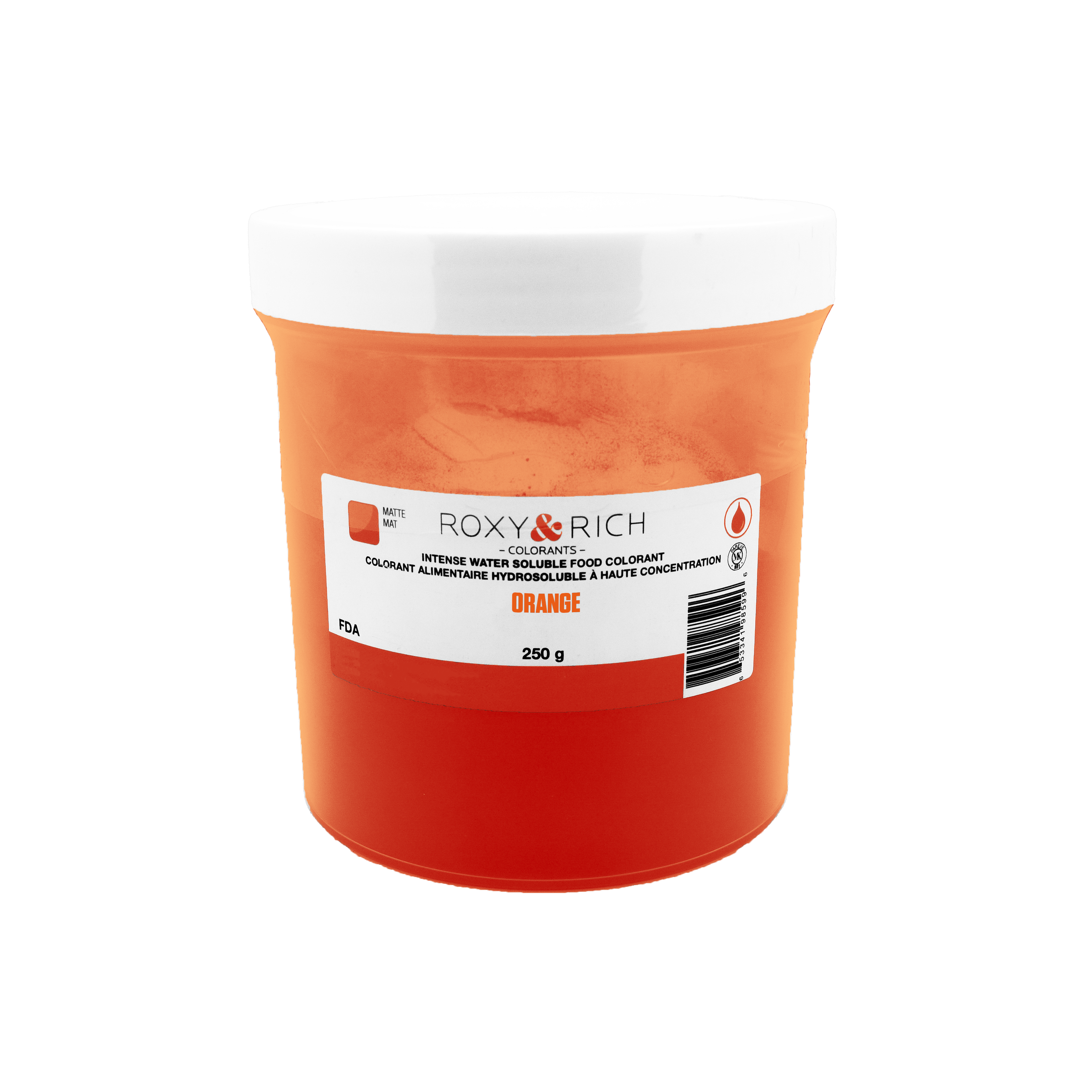 Colorant alimentaire hydrosoluble Orange 250g - Roxy & Rich - Colorant alimentaire hydrosoluble - H250-002 - La Guilde Culinaire