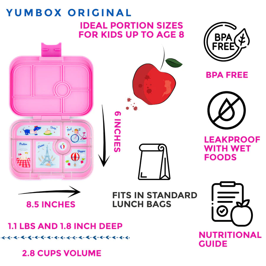 Yumbox Bento – Original – Fifi Pink avec plateau Paris (6 compartiments) - Yumbox - Boîte à repas - - La Guilde Culinaire