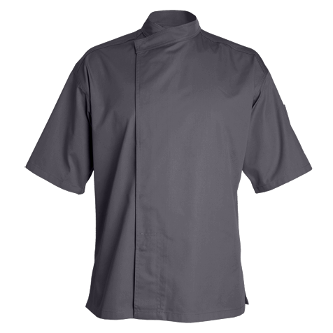 Veste de cuisine Murano Anthracite * Courtes T0 - UE S-42/44 - US 34/35 - Clement Design - Veste cuisine homme - MURANO ANTHRA MC T0 - La Guilde Culinaire