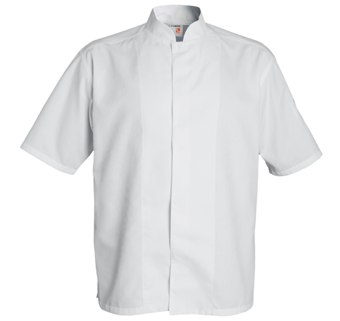 Veste de cuisine Monastir * Blanc Courtes T6 - UE 4XL-66/68 - US 51/54 - Clement Design - Veste cuisine homme - MONASTIR BLANC MC T6 DIS - La Guilde Culinaire