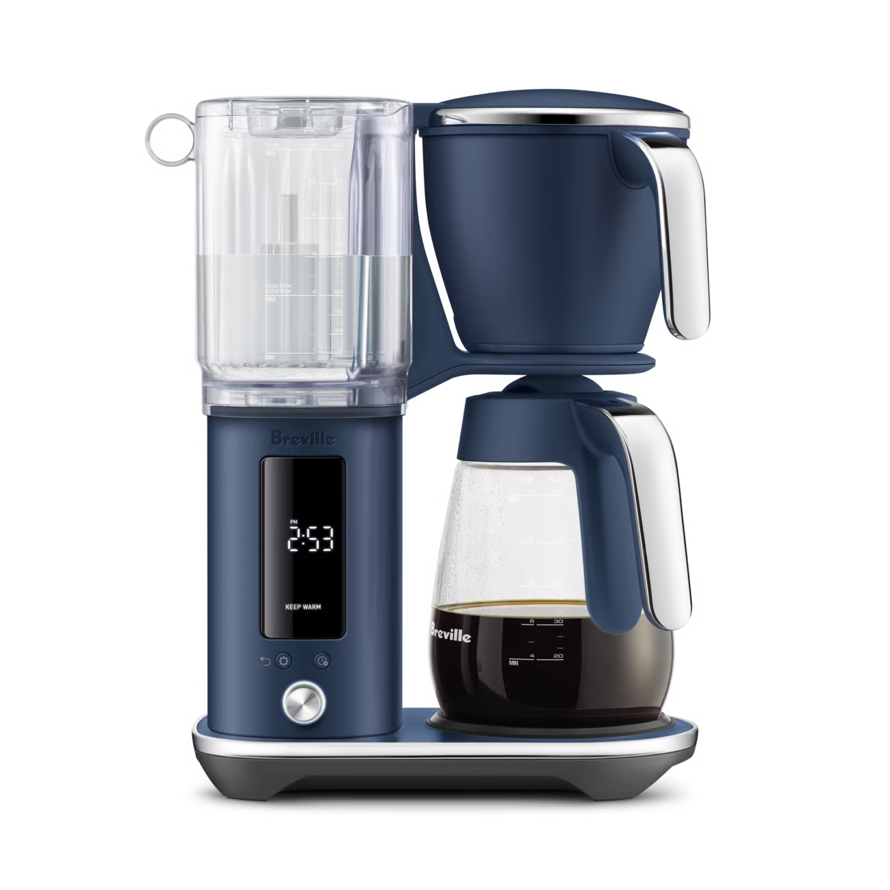 Machine à Café filtre The Luxe Brewer Glass Bleu Damas - Breville - Cafetière à filtre - BDC415DBL1BNA1 - La Guilde Culinaire