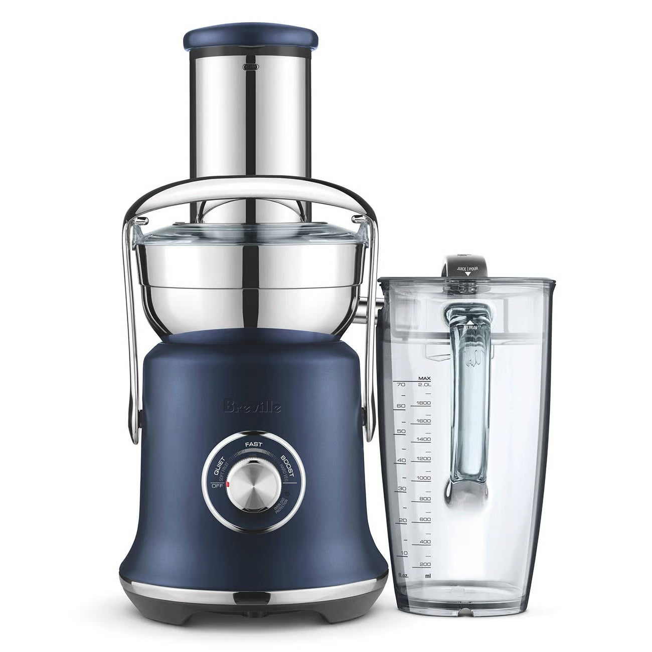 Extracteur de jus The Juice Fountain Cold XL Bleu Damas - Breville - Extracteur de jus - BJE830DBL1BCA1 - La Guilde Culinaire