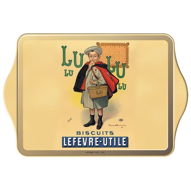 Petit plateau métal Vide-poches, Petit écolier - Biscuits LU - Editions Clouet - Plateau de service - - La Guilde Culinaire