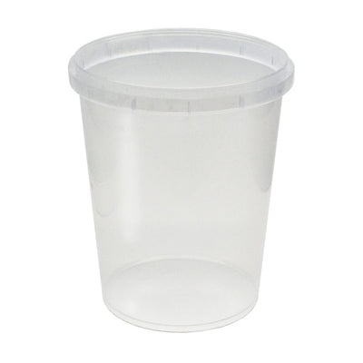 Pot multi-usage transparent avec couvercle - La Guilde Culinaire - Service de table jetable - - La Guilde Culinaire