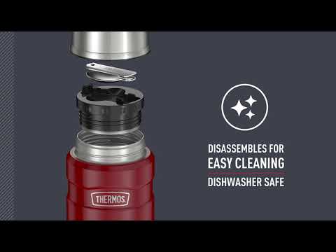 Contenant alimentaire avec cuillère en acier inoxydable KING 470 ml (16oz) - Thermos - Contenant pour aliment - - La Guilde Culinaire