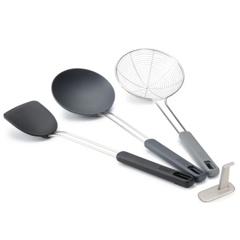 Ensemble de 3 ustensiles compacts Nest Fusion pour wok - Joseph Joseph - Pot à ustensile - - La Guilde Culinaire