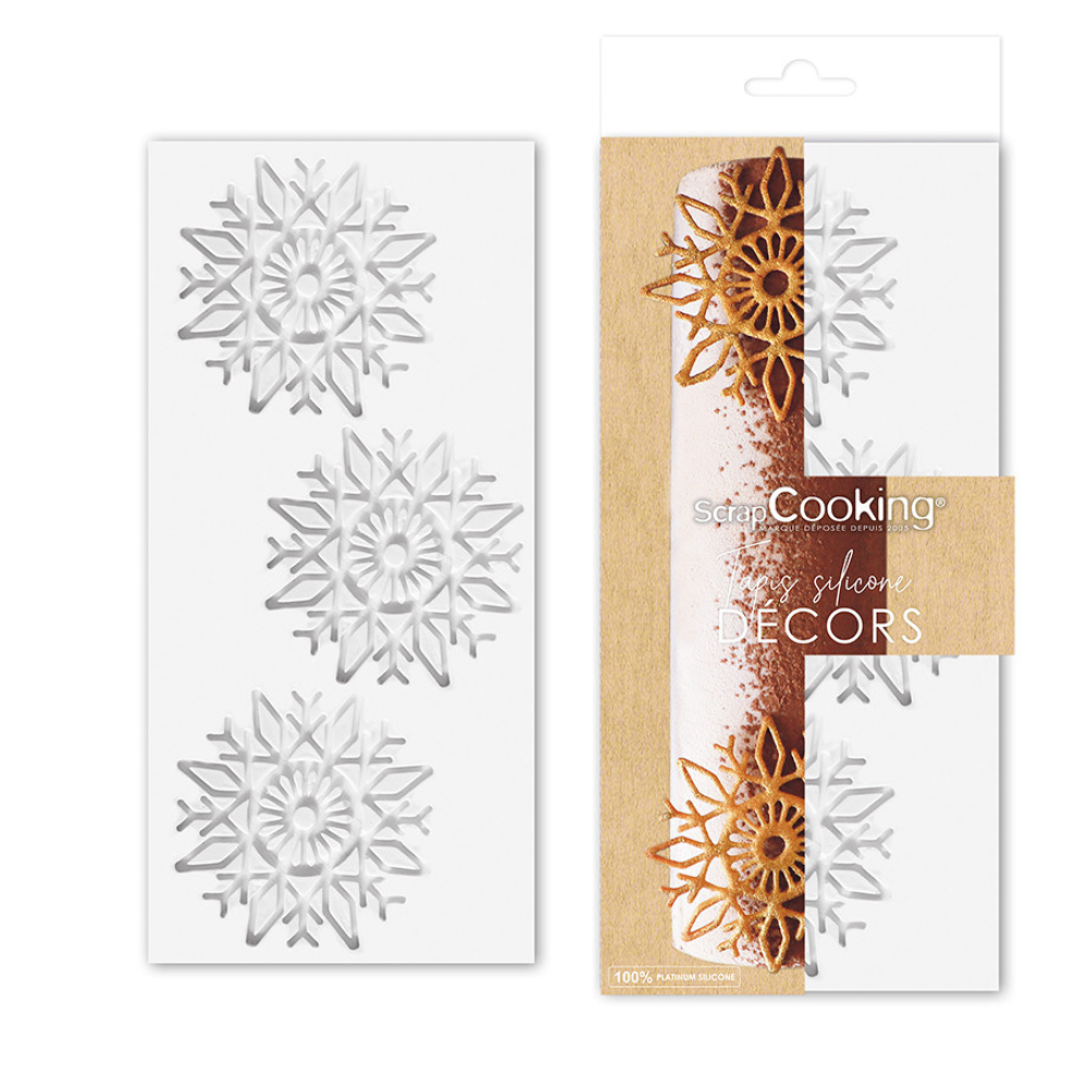 Tapis en silicone pour tuiles à motifs flocon - Scrapcooking - Tapis de pâtisserie - - La Guilde Culinaire