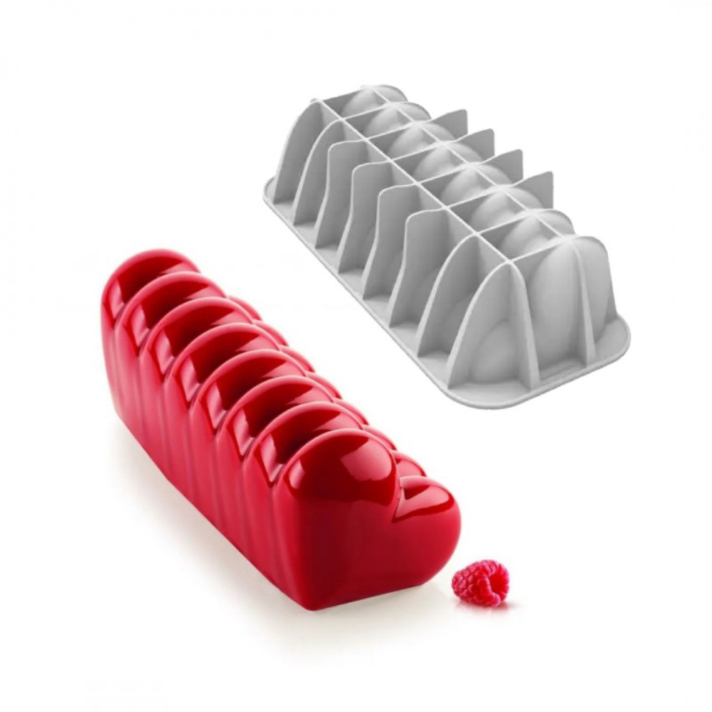 Moule à bûche cœur 3D - SilikoMart - Moule à gâteaux - - La Guilde Culinaire