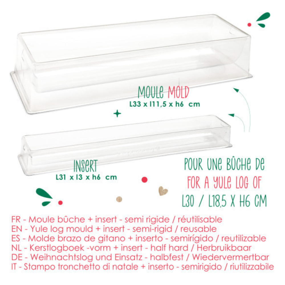 Moule bûche avec insert Réutilisable - Scrapcooking - Moule à bûche - - La Guilde Culinaire