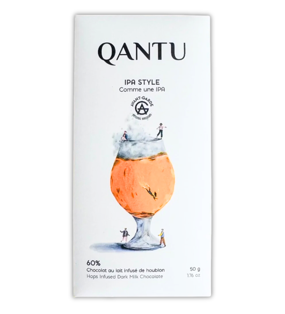 Comme une IPA! Chocolat au lait 60% infusé au houblon - QANTU - Tablette de chocolat - - La Guilde Culinaire