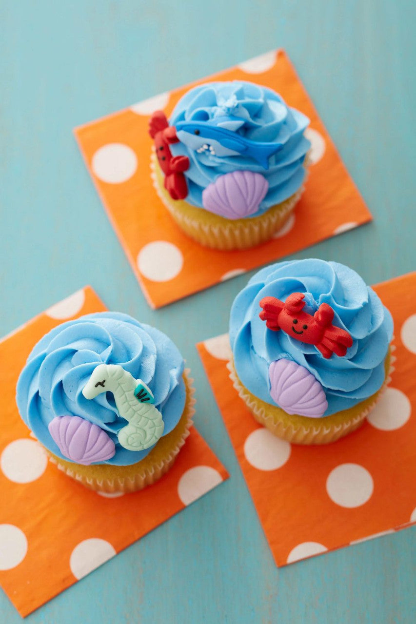 Décorations en glaçage royal - Thème vie marine (12 pièces) - Wilton - Décors sucrés - - La Guilde Culinaire