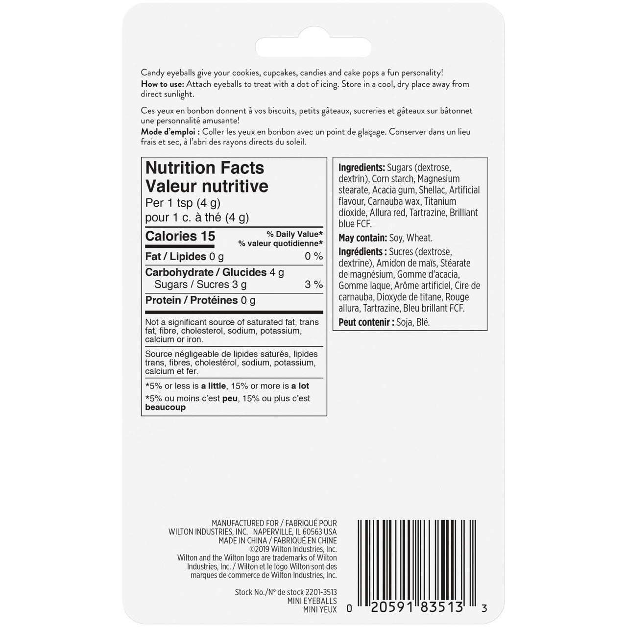 Bonbons décoratifs en forme d'yeux, 25 g - Wilton - Bonbons - - La Guilde Culinaire