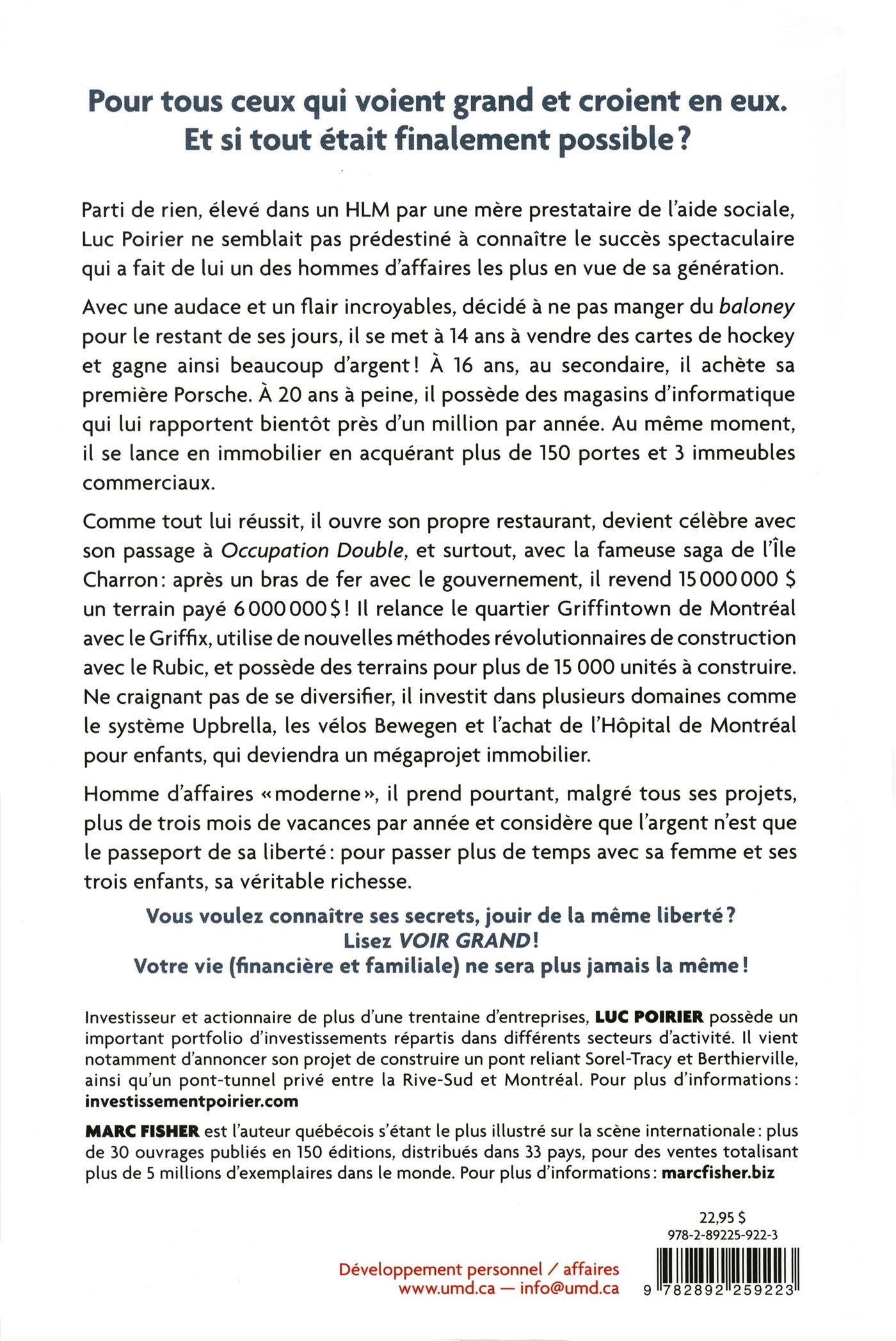 Voir grand : Leçons d'affaires, de vie et de liberté - Un Monde Différent - Livre de cuisine - - La Guilde Culinaire