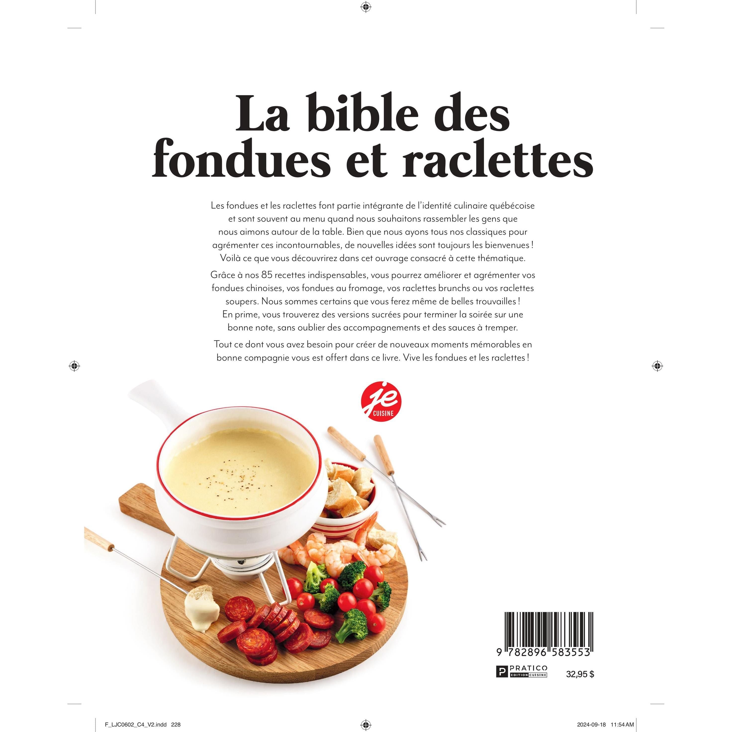 La bible des fondues et raclettes - Pratico Ed. - Livre de cuisine - - La Guilde Culinaire