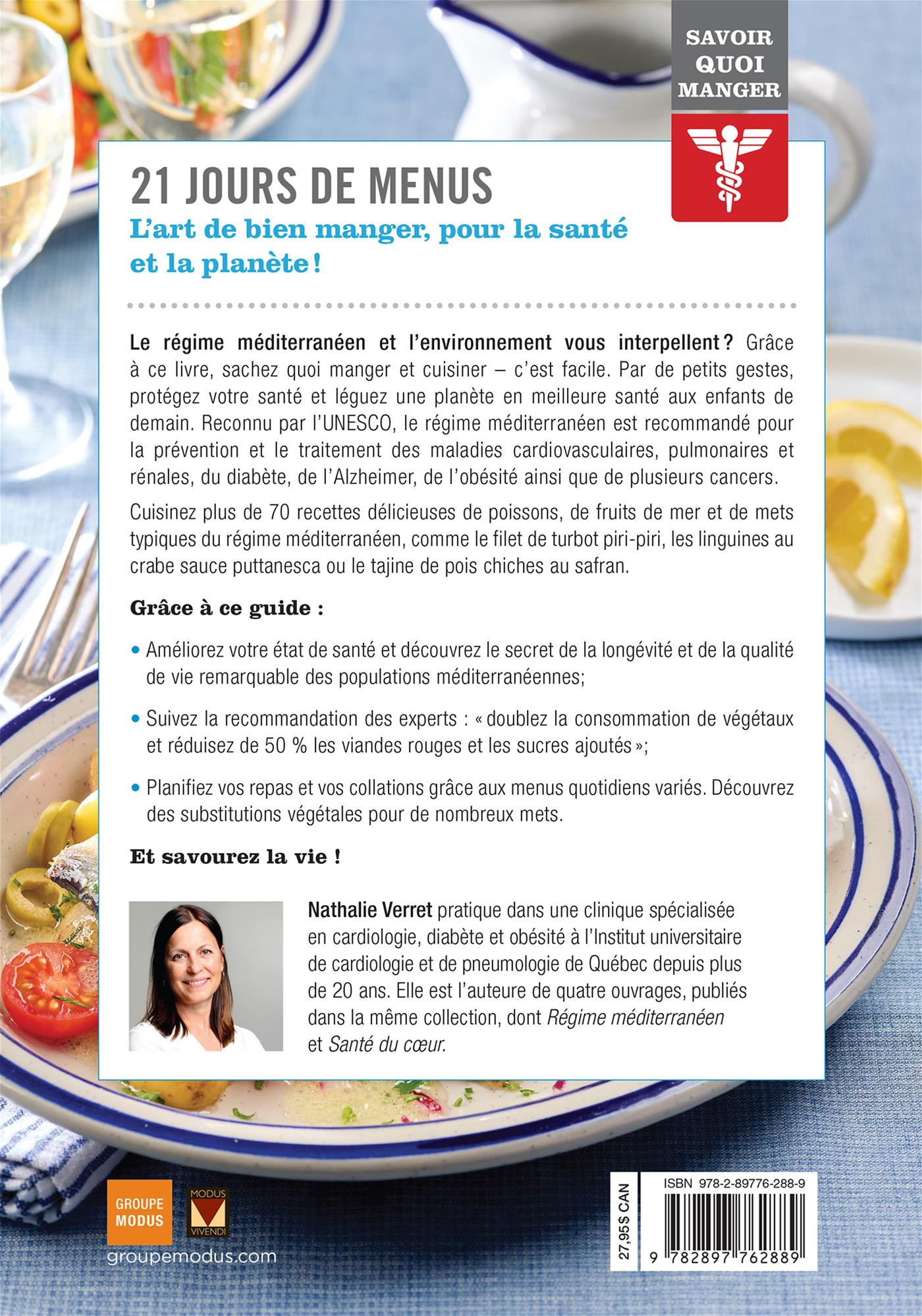 Régime méditerranéen : 21 jours de menus #02 - Modus Vivendi Ed. - Livre de cuisine - - La Guilde Culinaire