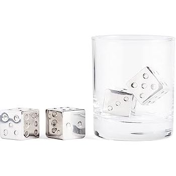 Ensemble de 4 refroidisseurs en acier et forme de dés - Outset - Moule à glaçons - - La Guilde Culinaire