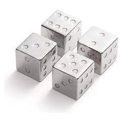 Ensemble de 4 refroidisseurs en acier et forme de dés - Outset - Moule à glaçons - - La Guilde Culinaire