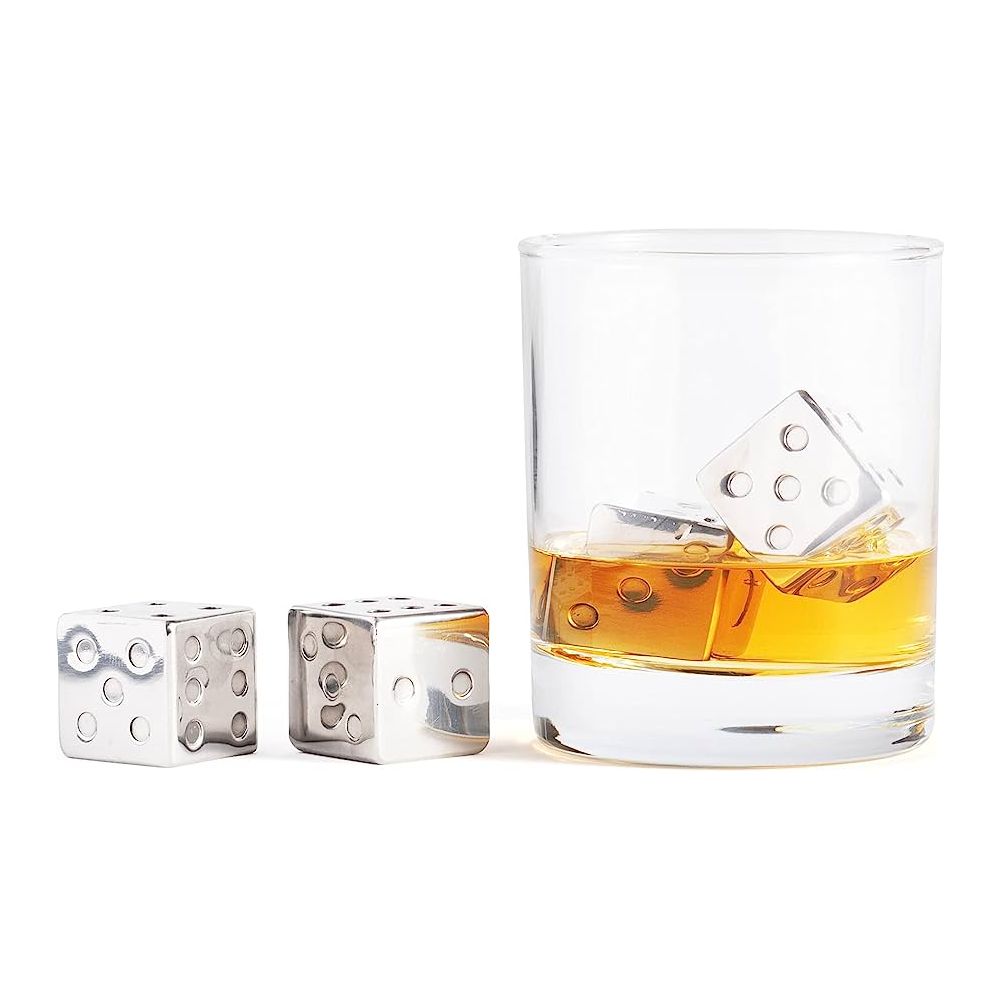 Ensemble de 4 refroidisseurs en acier et forme de dés - Outset - Moule à glaçons - - La Guilde Culinaire