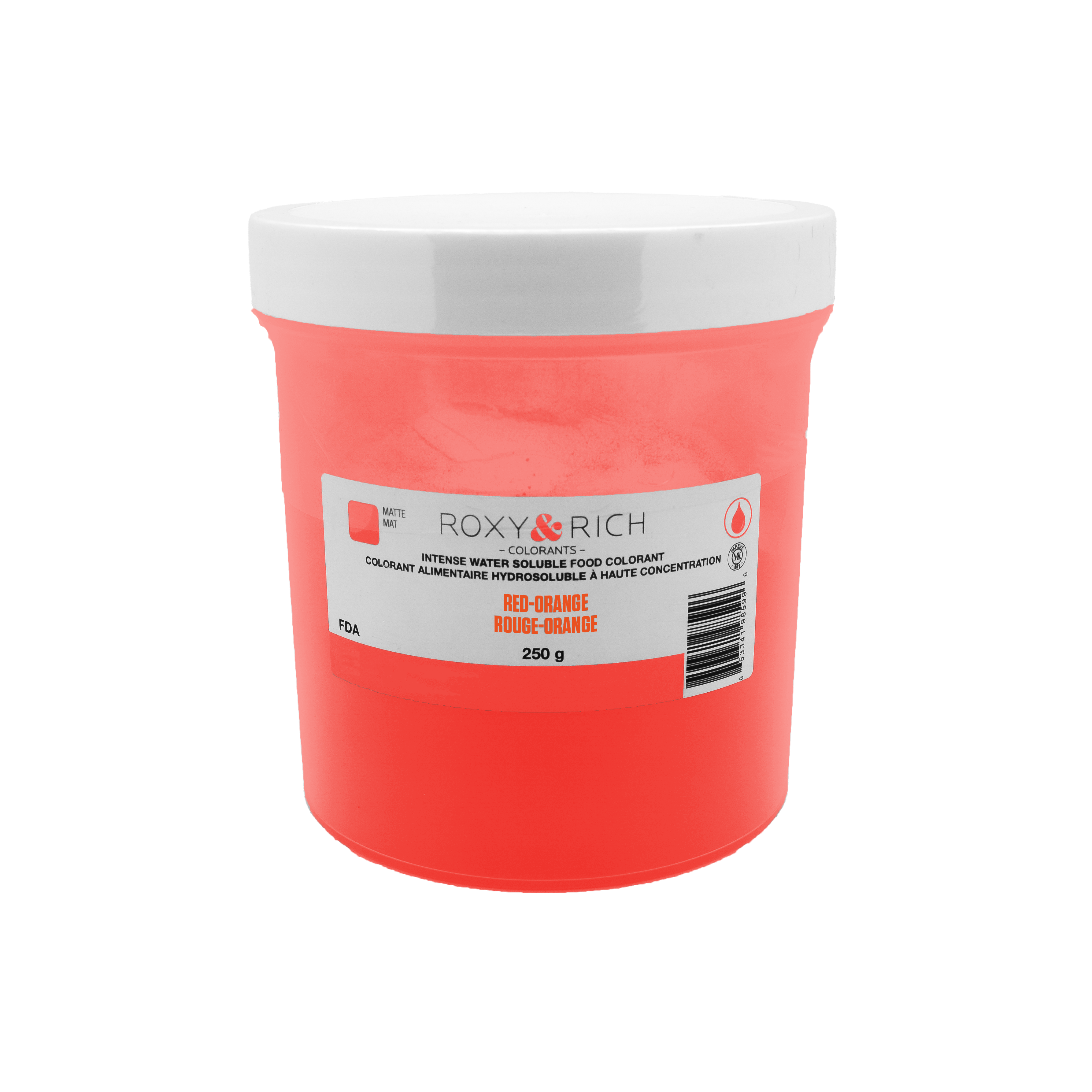 Colorant alimentaire hydrosoluble Rouge-Orange 250g - Roxy & Rich - Colorant alimentaire hydrosoluble - H250-015 - La Guilde Culinaire