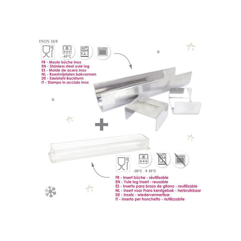 Moule à bûche en inox + 1 insert offert - Scrapcooking - Moule à bûche - - La Guilde Culinaire