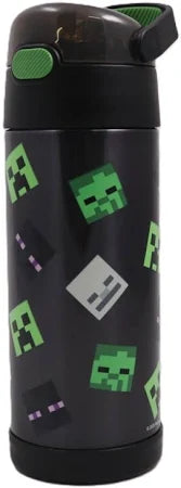 Bouteille d'eau FUNtainer avec paille 14oz (410 ml) - Minecraft - Thermos - Bouteille d'eau - - La Guilde Culinaire