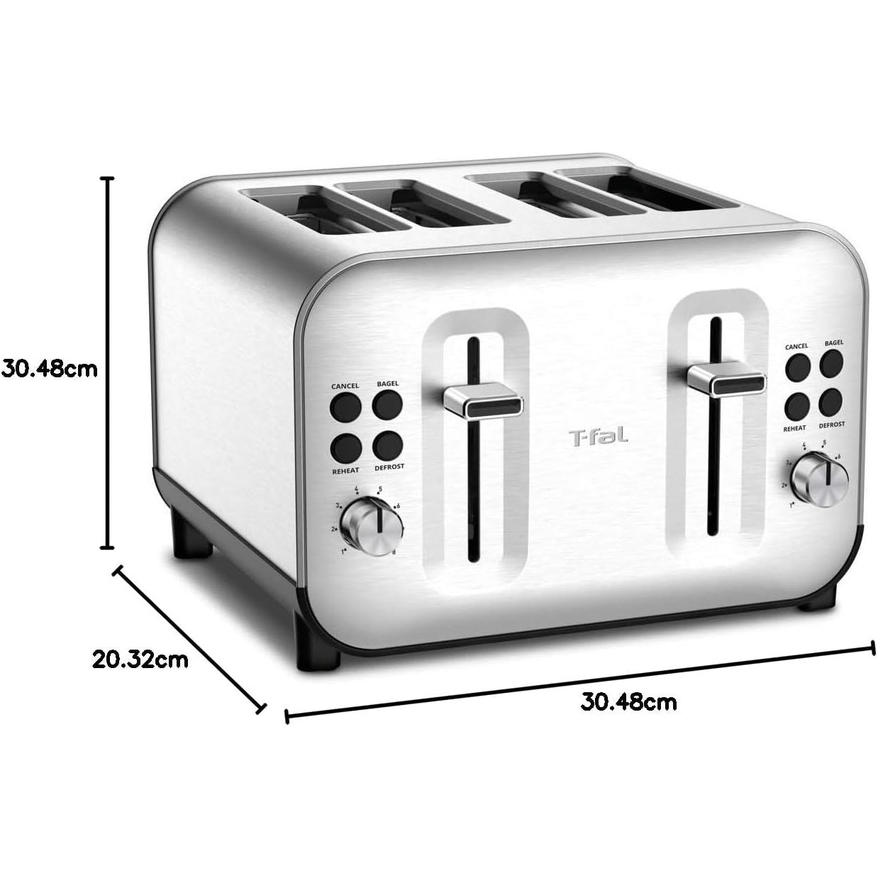 Grille-pain 4 tranches, argenté T-fal - T-fal - Grille-pain - - La Guilde Culinaire