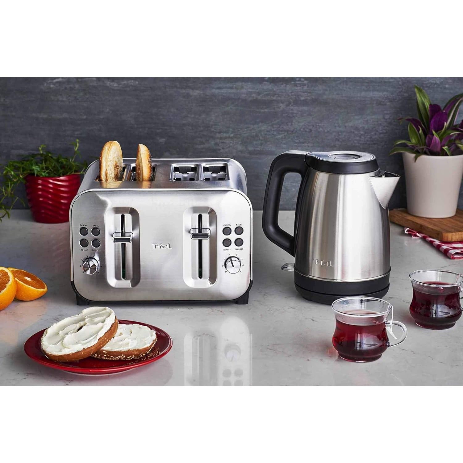 Grille-pain 4 tranches, argenté T-fal - T-fal - Grille-pain - - La Guilde Culinaire