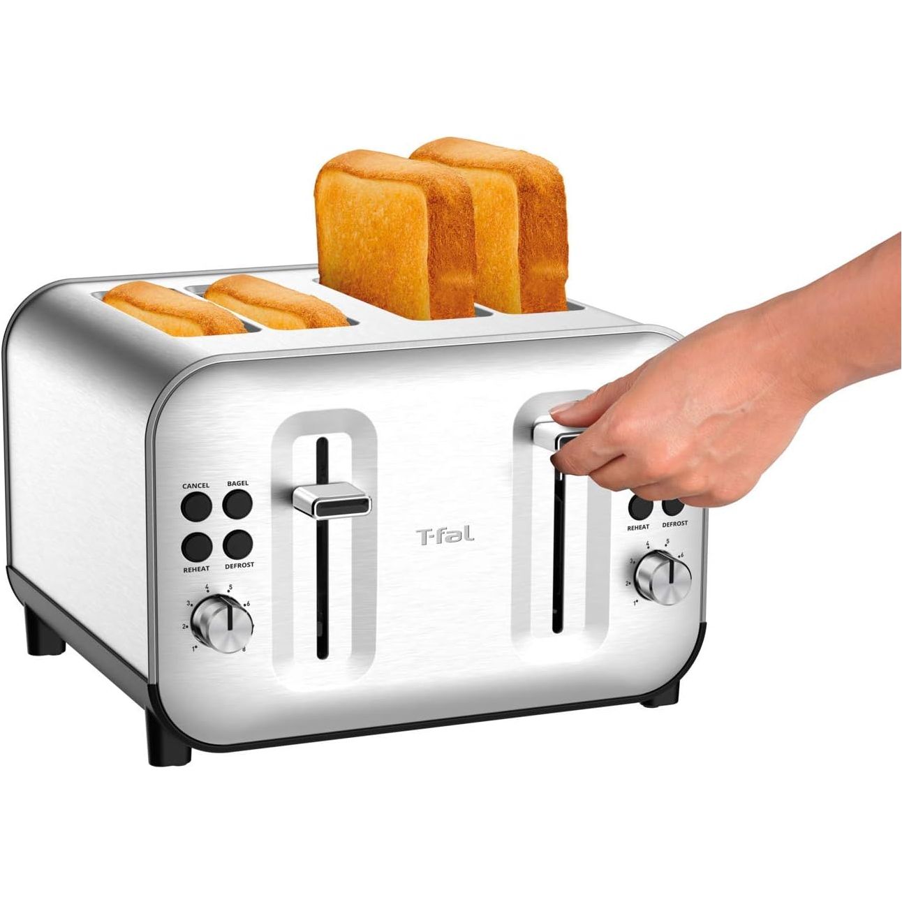 Grille-pain 4 tranches, argenté T-fal - T-fal - Grille-pain - - La Guilde Culinaire