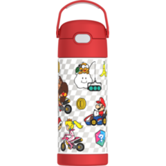 Bouteille d'eau FUNtainer avec paille 14oz (410 ml) - Mario Kart - Thermos - Bouteille d'eau - - La Guilde Culinaire