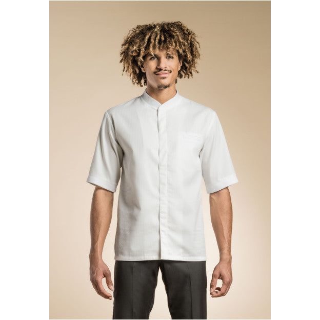 Veste de cuisine Time Blanc Courtes T00 - UE XS-40/42 - US 31/33 - Clement Design - Veste cuisine homme - TIME BLANC MC T00 - La Guilde Culinaire