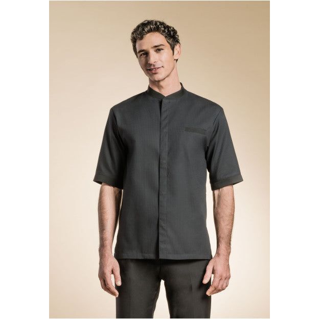 Veste de cuisine Time Noir Courtes T00 - UE XS-40/42 - US 31/33 - Clement Design - Veste cuisine homme - TIME NOIR MC T00 - La Guilde Culinaire