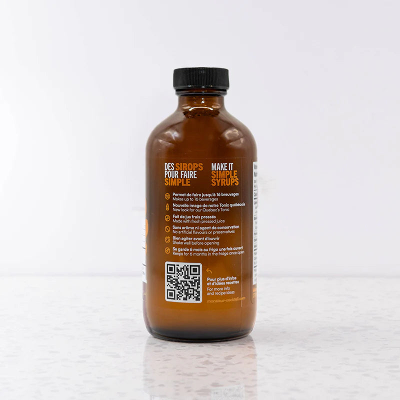 Tonic à l'argousier (Tonic québécois) - 250ml - Monsieur Cocktail - Sirop - - La Guilde Culinaire