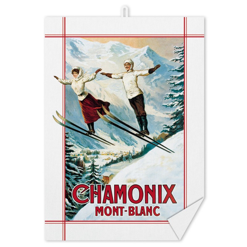Torchon - Chamonix Les deux sauteurs - Editions Clouet - Linge à vaisselle - - La Guilde Culinaire
