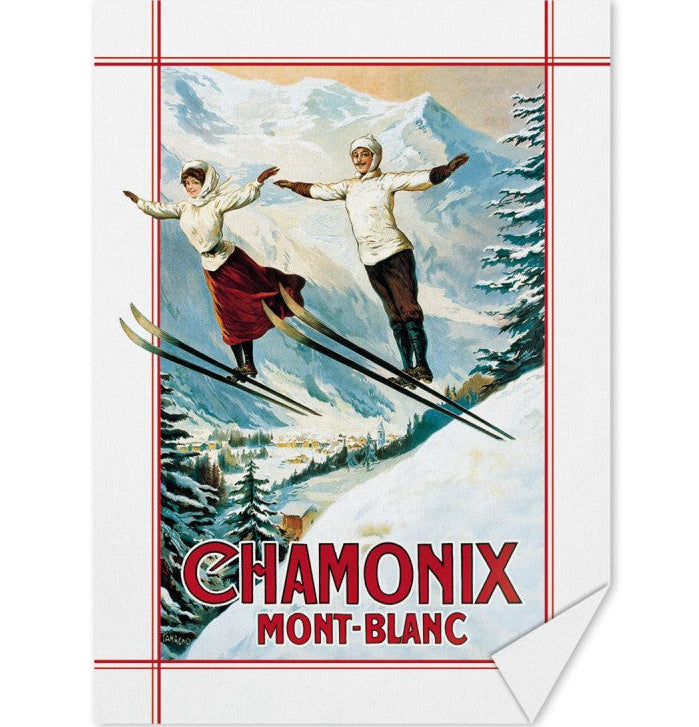 Torchon - Chamonix Les deux sauteurs - Editions Clouet - Linge à vaisselle - - La Guilde Culinaire