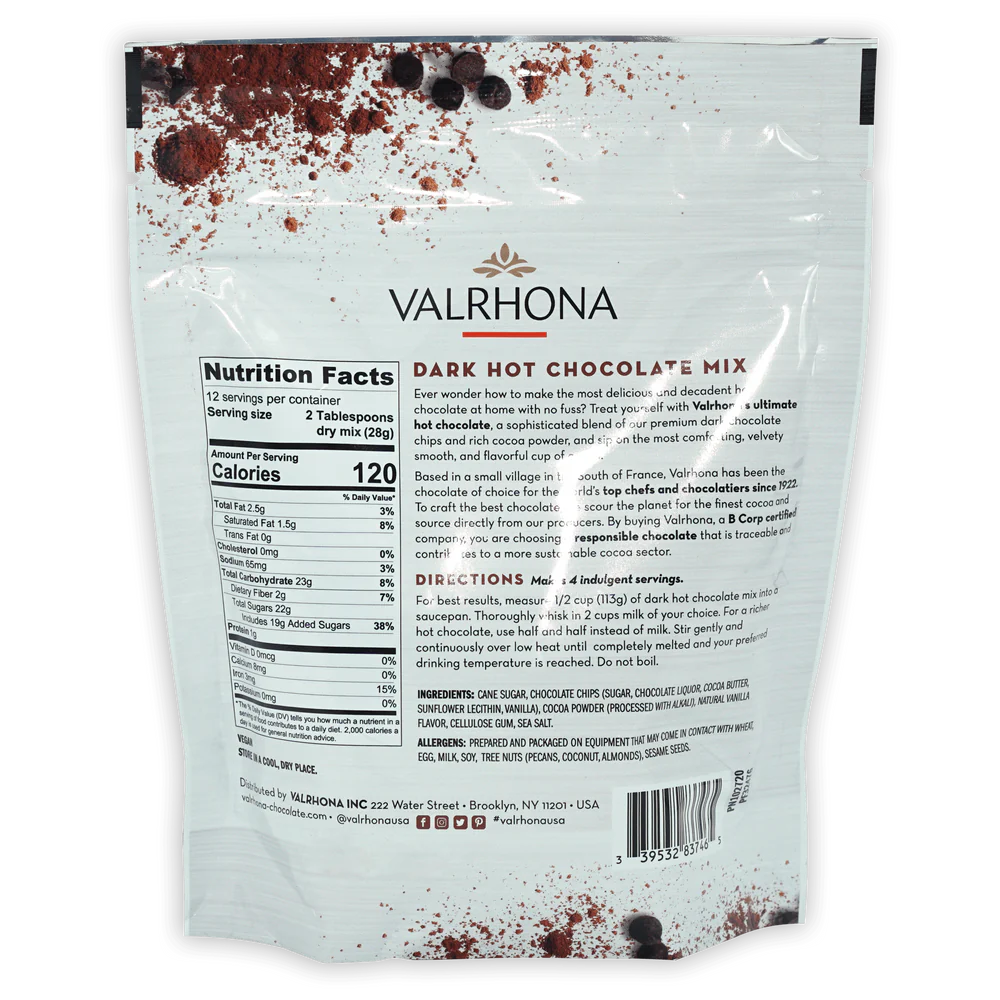 Dark Hot Chocolate mix, Valrhona - Valrhona - Chocolat - - La Guilde Culinaire