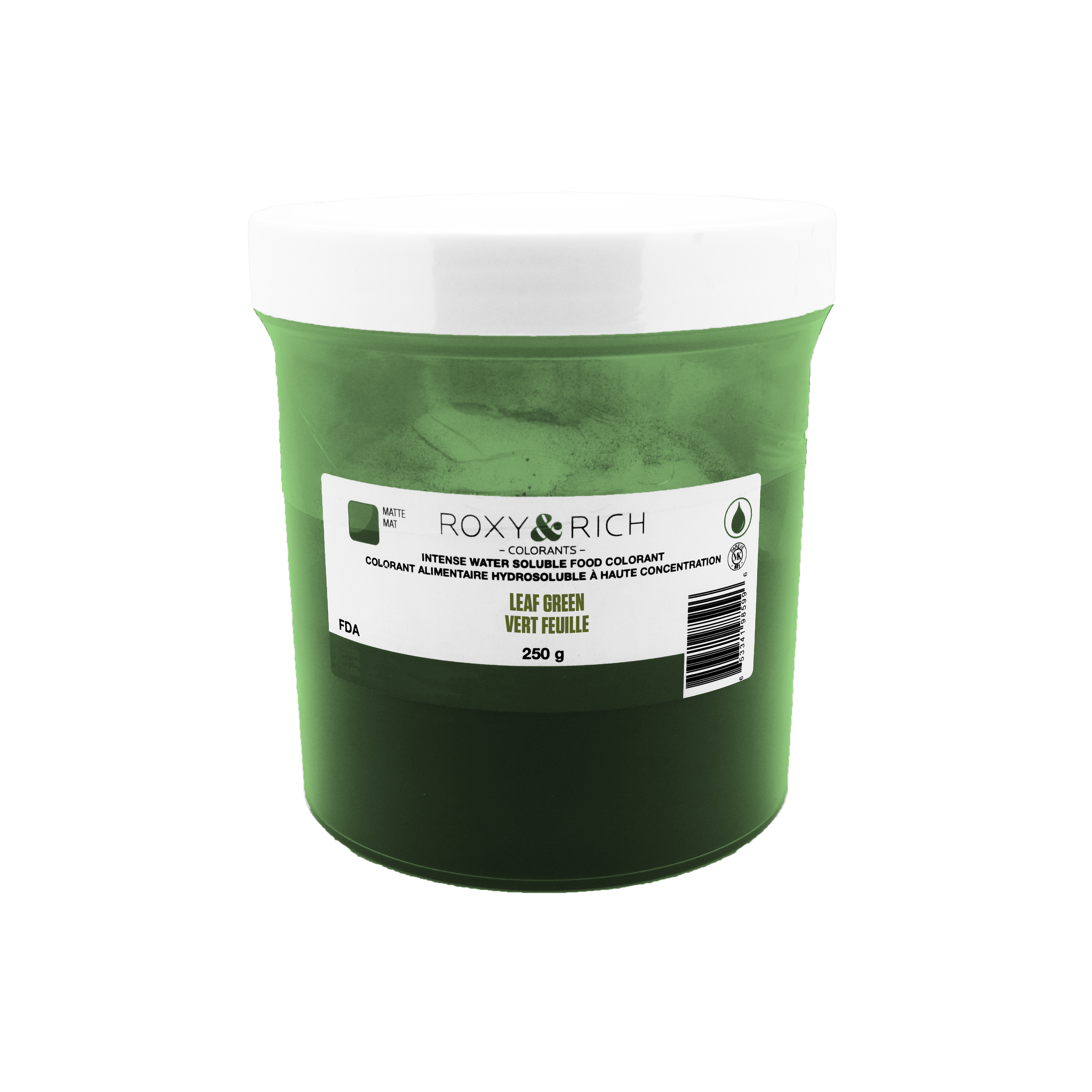 Colorant alimentaire hydrosoluble Vert Feuille 250g - Roxy & Rich - Colorant alimentaire hydrosoluble - H250-012 - La Guilde Culinaire