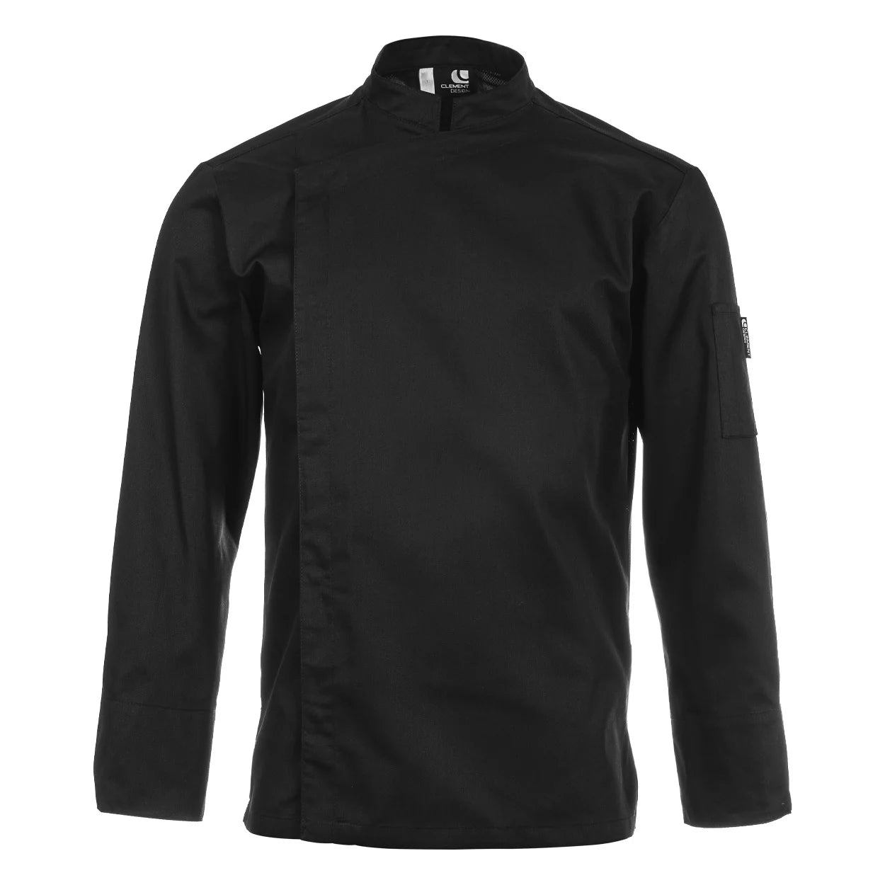 Veste de cuisine Liverpool Noir Longues T00 - UE XS-40/42 - US 31/33 - Clement Design - Veste cuisine homme - LIVERPOOL-NR-M-T00 - La Guilde Culinaire