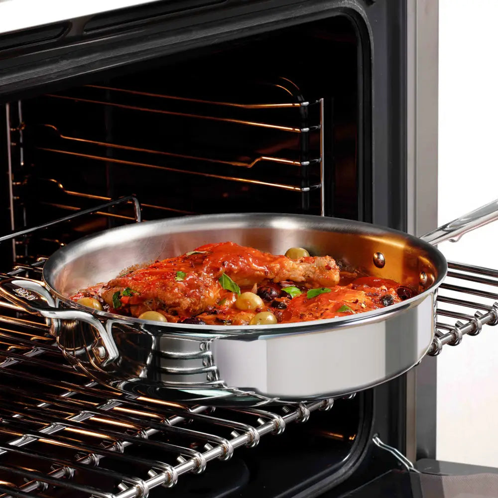 Sauteuse en acier inoxydable 4QT - D3 avec couvercle - All-Clad - Poêle à frire - - La Guilde Culinaire