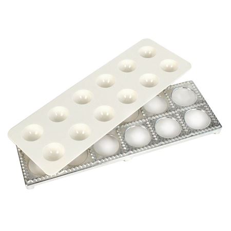 Moule à Boulettes 30 Trous - Pour Raviolis, Pelmeni, Dim Sum - En Alliage D'aluminium Argenté - 19,6x16,5 Cm