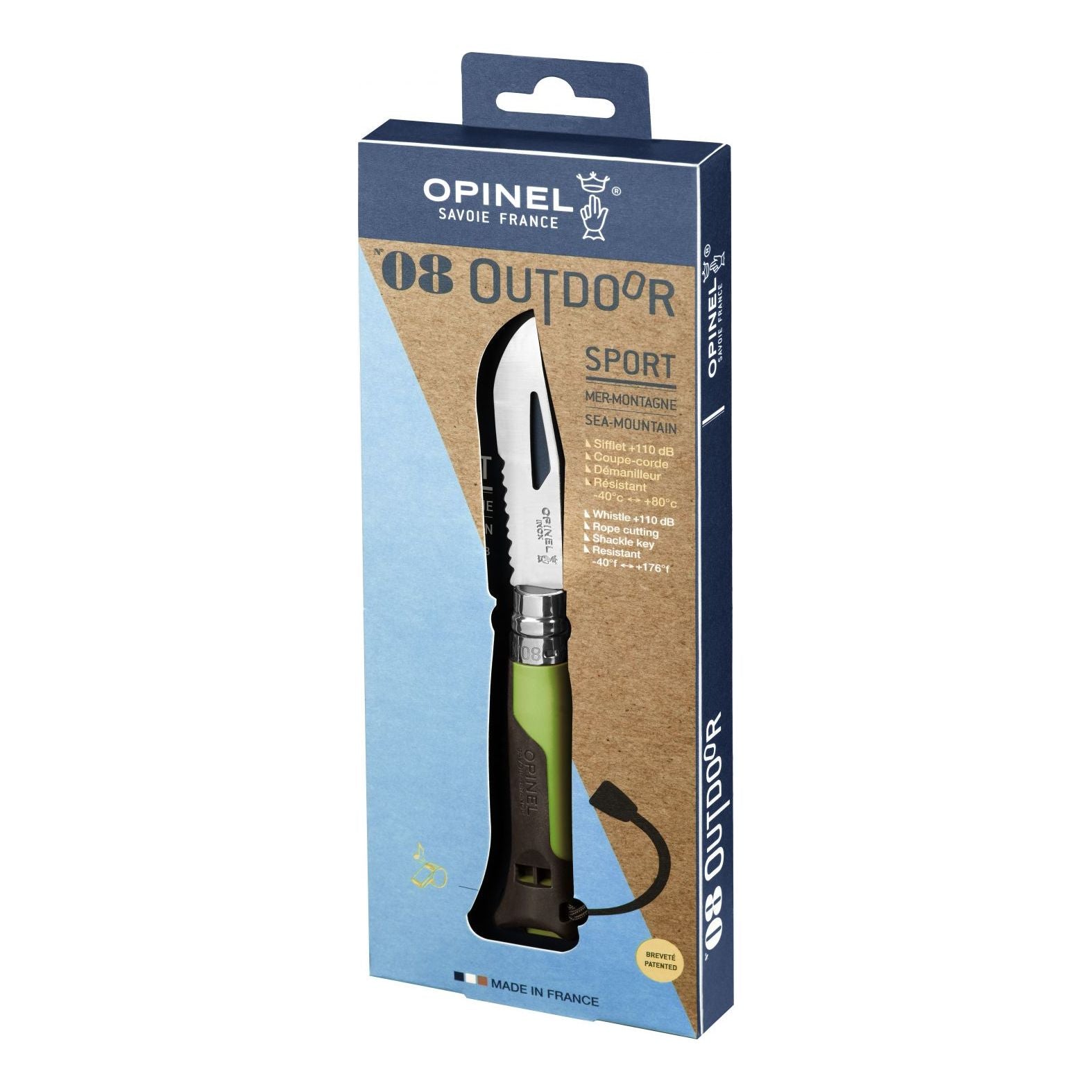 Opinel - N°08 Outdoor Terre/Vert - Opinel - Couteau de poche - - La Guilde Culinaire
