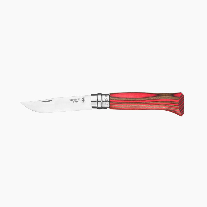 Opinel - N°08 Bouleau Lamellé Rouge - Opinel - Couteau de poche - - La Guilde Culinaire