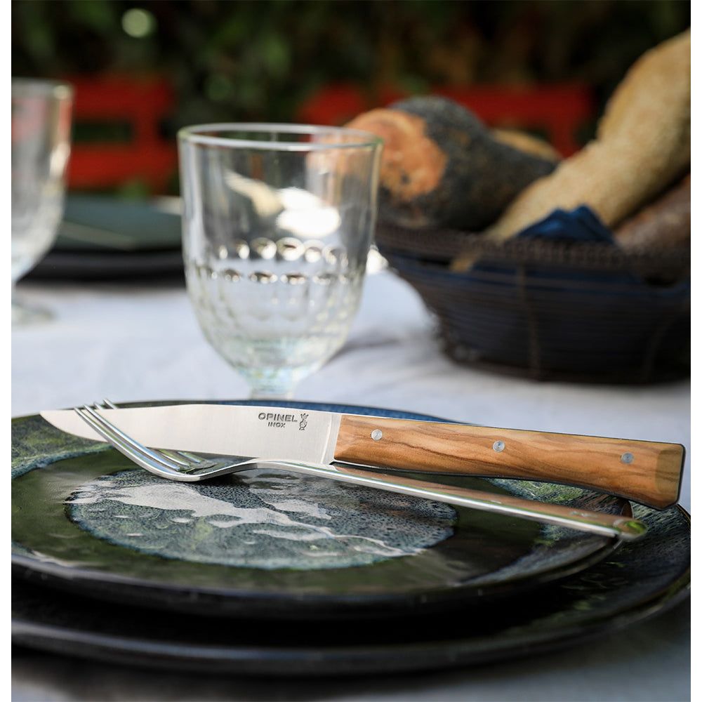Opinel - Coffret 4 Facette Olivier, lisse - Opinel - Couteau de table - - La Guilde Culinaire