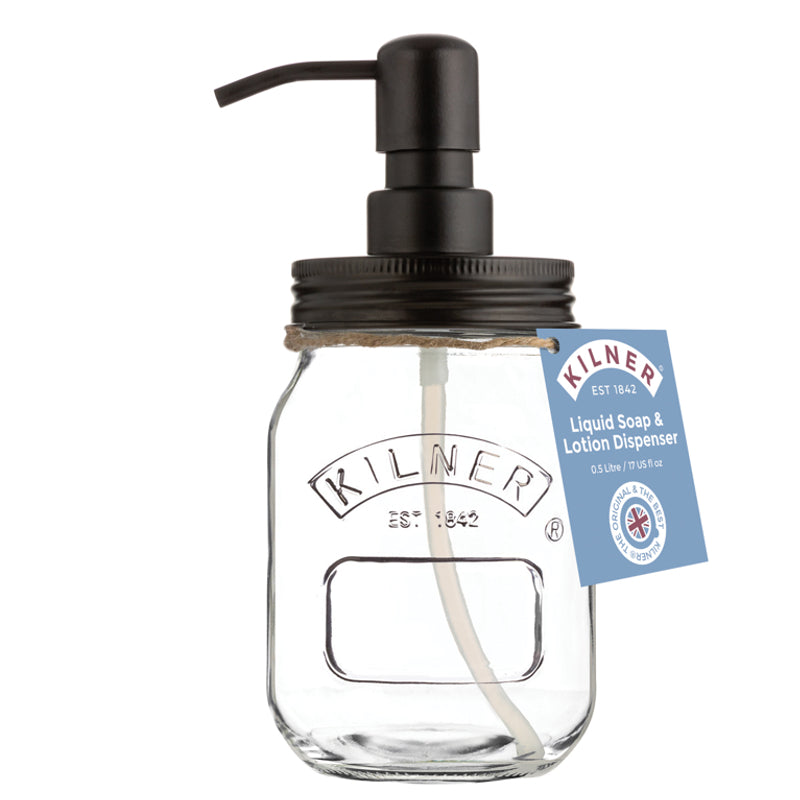 Distributeur de savon liquide/lotion - 500 ml - Kilner - Bocal - - La Guilde Culinaire
